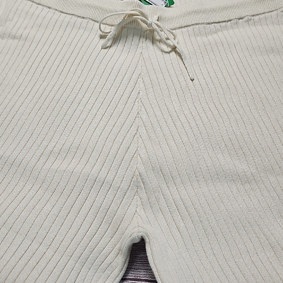 NWT L PINK Victoria's Secret Cream Ribbed Pajama Pants - Picture 6 of 10